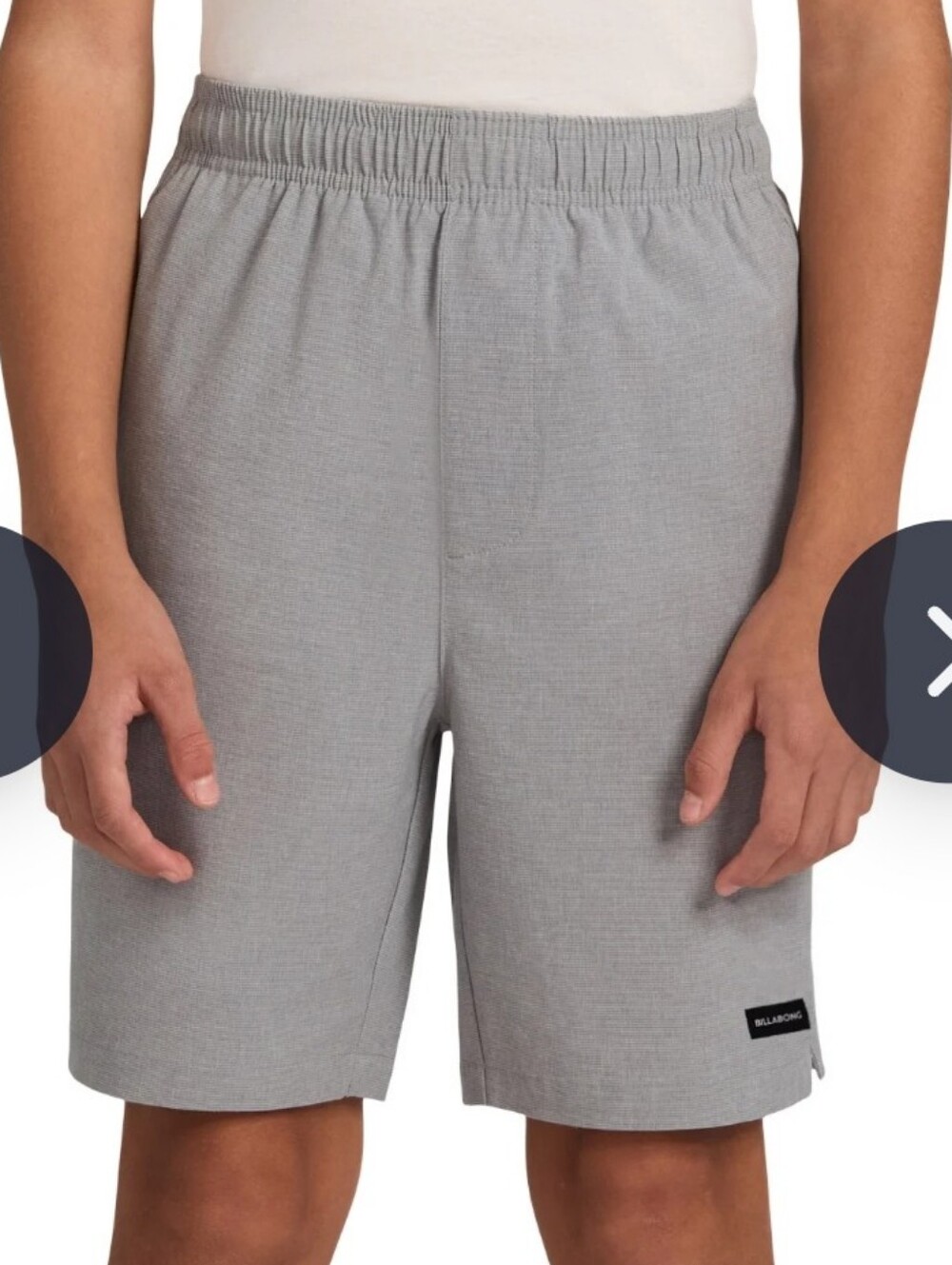 Youth Billabong Gray/Blue Elastic-Waist Hybrid Shorts L
